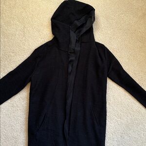 Zara Men's Black Hooded Cardigan Rick Owens Style